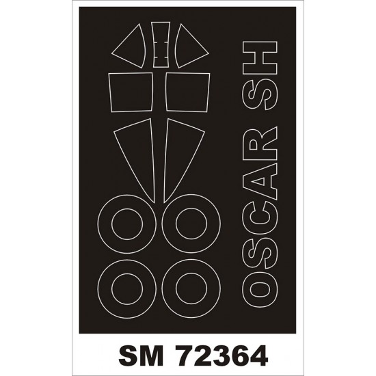 1/72 Ki-43 Oscar Canopy and Wheel Masks for Special Hobby kits (Outside)