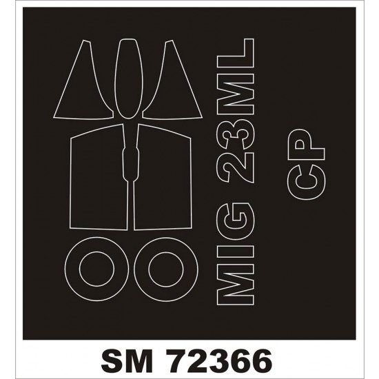 1/72 MiG-23ML/MLA Canopy and Wheel Masks for Clear Prop Models kits (Outside)