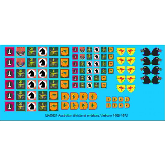 1/35 Australian Unit Divisional Signs in Vietnam 1965-1973 (water-slide decals)