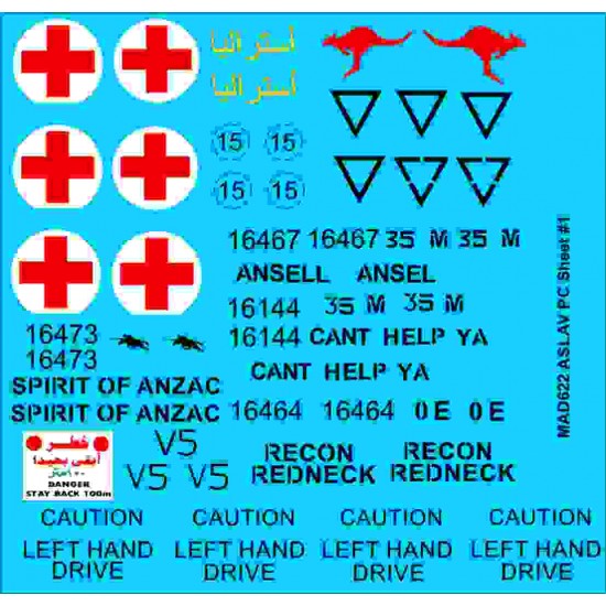 1/35 ASLAV PC Sheet #1 (water-slide decals)