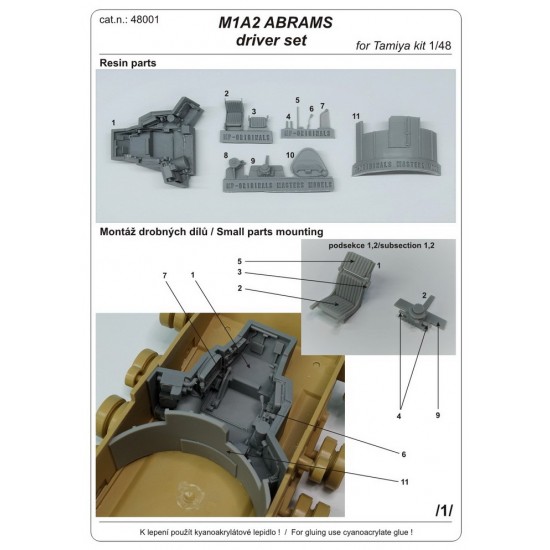 1/48 M1A2 Abrams Driver Detail set for Tamiya kits