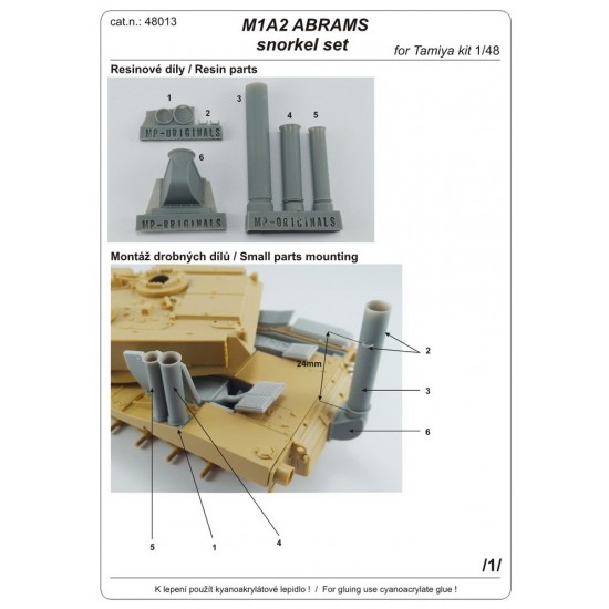 1/48 M1A2 Abrams Snorkel Conversion set for Tamiya kits