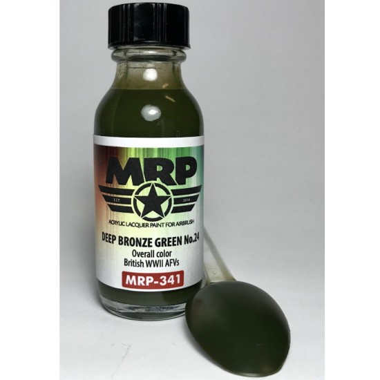 Mr. Paint Acrylic Lacquer Paint Deep Bronze Green No.24 "WWII British