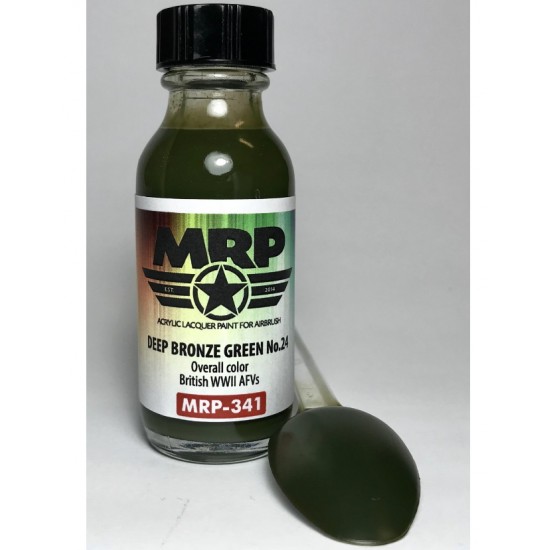 Acrylic Lacquer Paint - Deep Bronze Green No.24 "WWII British AFVs Overall Colour" (30ml)