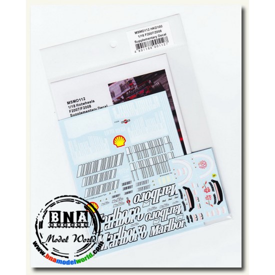 1/18 Ferrari F2007/F2008 Tobacco and Barcode decals
