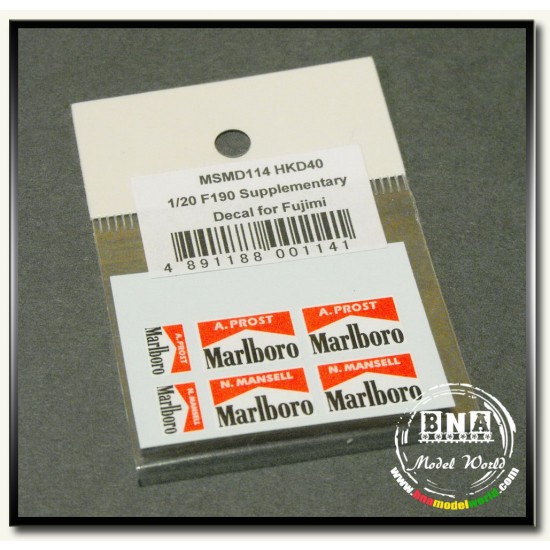 1/20 Ferrari F190 Tobacco Decals