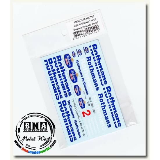 1/20 Williams FW16 Supplementary decal