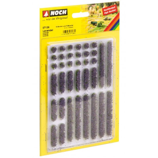 Lavender - Grass Tips Refined w/Fine Purple Flock, 18 Strips & 18 Tufts