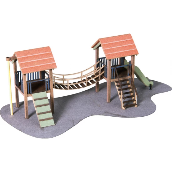 HO Scale Adventure Playground (Length: 110mm, Width: 37mm, Height: 45mm)