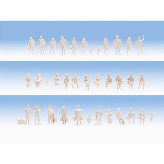 HO Scale Unpainted Figures (72pcs)