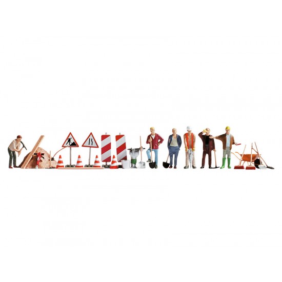 HO Scale Workers and Tools (6 figures)