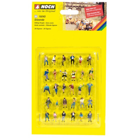 HO Scale Mega Economy Set "Sitting People" (30 Figures, without Benches)