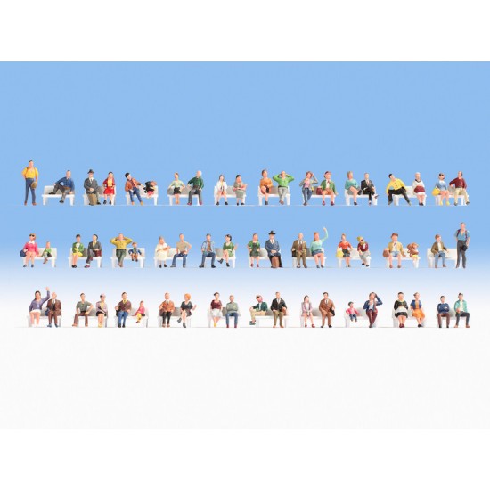 HO Scale Mega Economy Figures Set "Sitting People" (60 Figures, without Benches)