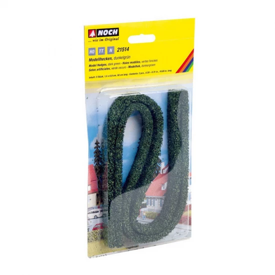 Model Hedges Dark Green (2pcs, 15 x 8mm, each 500mm long)