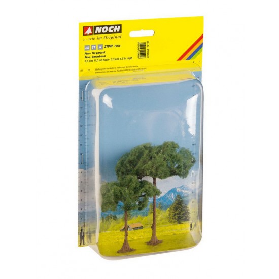 HO/TT/N Scale Stone Pines (2pcs, 8.5 and 11.5 cm high)