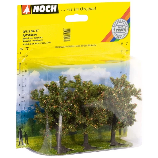 HO,TT Scale Apple Trees (3pcs, 80mm high)