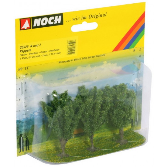N, Z Scale Poplars (3pcs, 5.5 cm high)