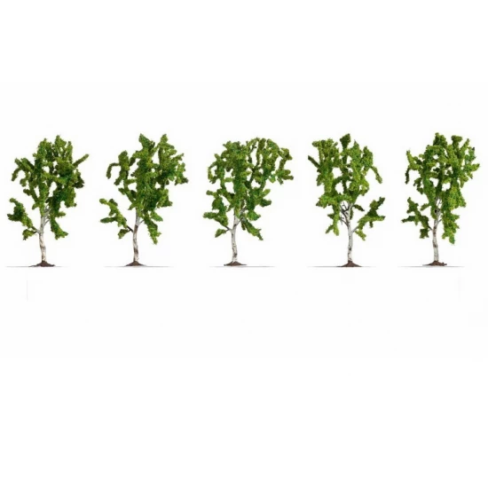 HO, TT, N, Z Scale Birch Trees (5pcs, approx. 10 cm high)