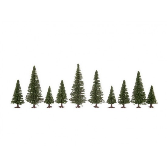 HO, TT Scale Fir Trees w/Planting Pin (10pcs, 5 - 14cm)