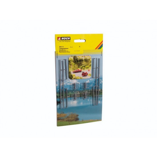 N Scale Crash Barriers (length: 70cm) and Road Posts (32 boundary posts)