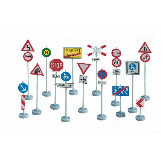N Scale Traffic Signs (32 tubular posts)