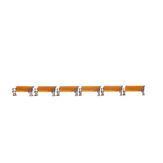 N Scale Benches (6pcs) Assembled and Painted Miniatures