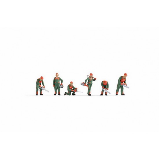 N Scale Forest Workers Assembled and Painted Miniatures