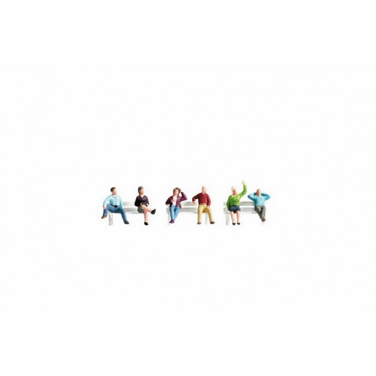 N Scale Sitting People (without Benches) Assembled and Painted Miniatures