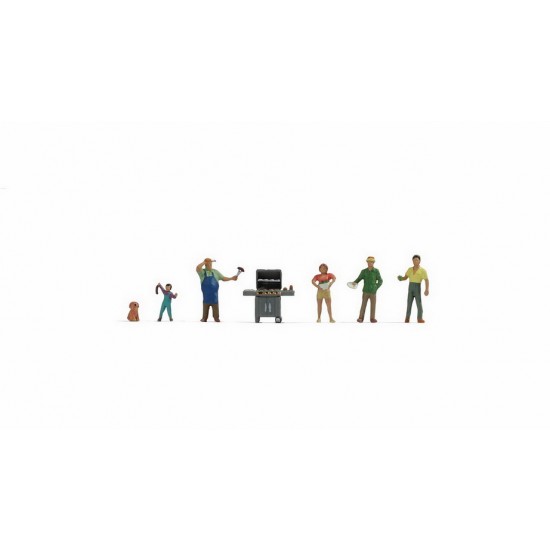 N Scale Barbecue Party Assembled and Painted Miniatures