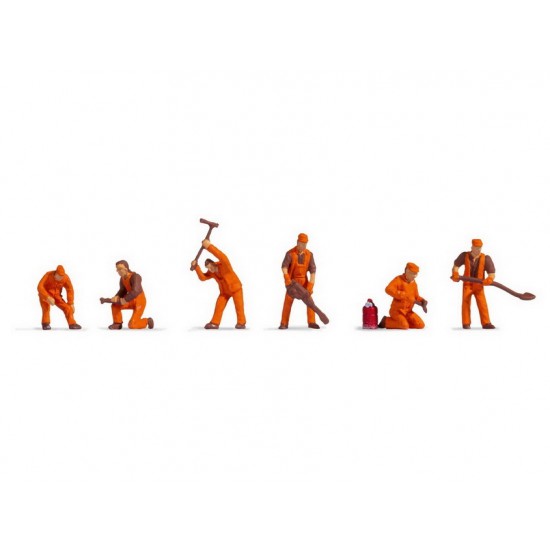 N Scale Railway Construction Crew (6 Figures, without benches)