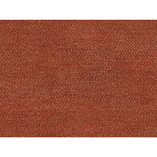 HO Scale Clinker Red (3D Cardboard Sheet, 250 x 125mm)
