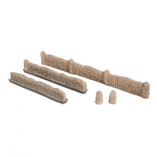 HO Scale Natural Stone Walls (Wall height 1.5 cm, pillar height 2.0 cm, total 104 cm)