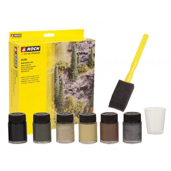 Nature Paints Set 6 Colour Concentrates (20ml each, 1 mixing cup, 1 sponge dabber)