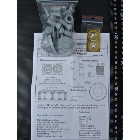 1/16 WWI German Siemens-Halske SH.III Engine Set