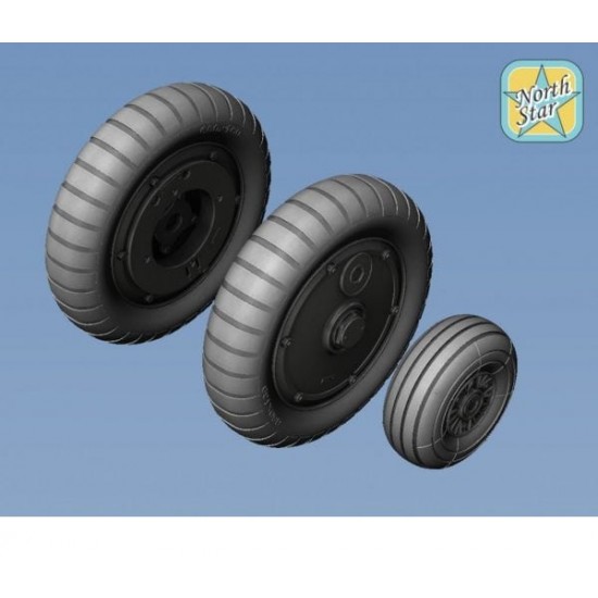 1/24 Bf-109 G-6 Resin Wheels Set (Main Disk Type 2 without Ribs)