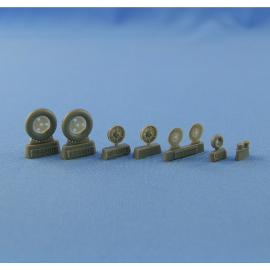 1/48 Wheels & Weighted Tyres for Messerschmitt Bf.109 B.C.E early ("Metzeler" tyres)