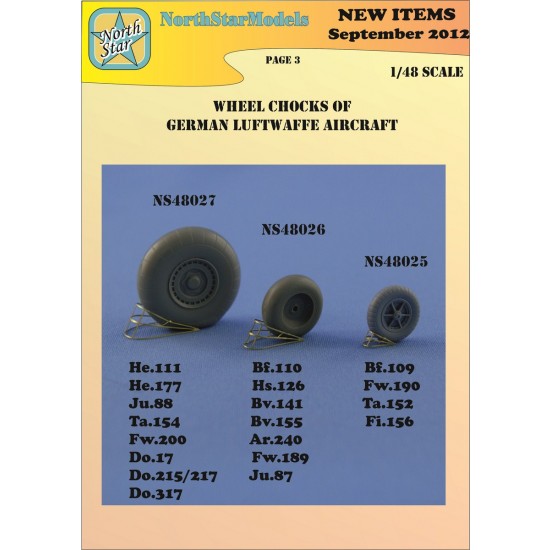 1/48 German Luftwaffe Aircrafts Wheel Chocks (Size 3)