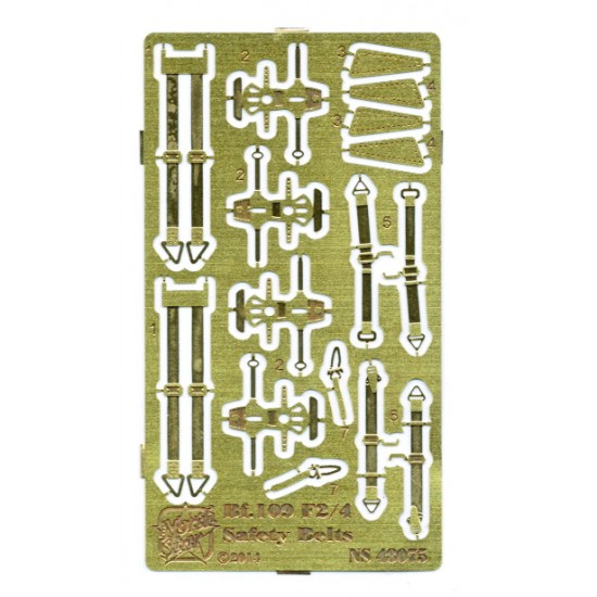 1/48 WWII Messerschmitt Bf-109 F-2 / F-4 Safety Belts and Rudder Pedals