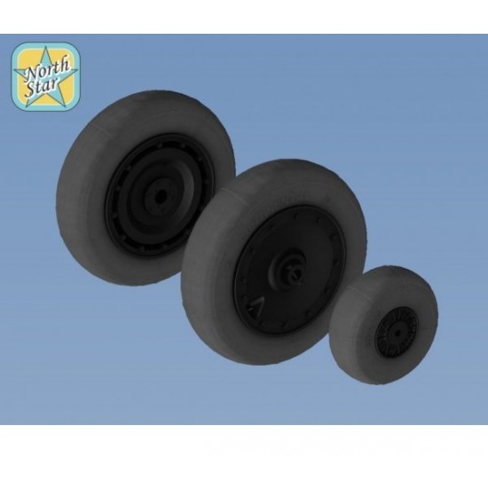 1/48 Focke-Wulf Fw.190 A/F/G/D Wheels (Late Disk, Continental Tyre)