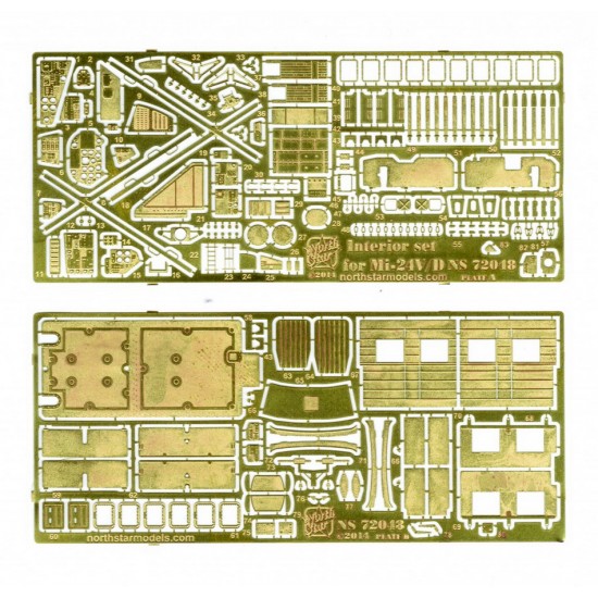1/72 Mil Mi-24 V/D Interior Detail-up Set (Cockpit + Cargo Cabin) for Zvezda kit