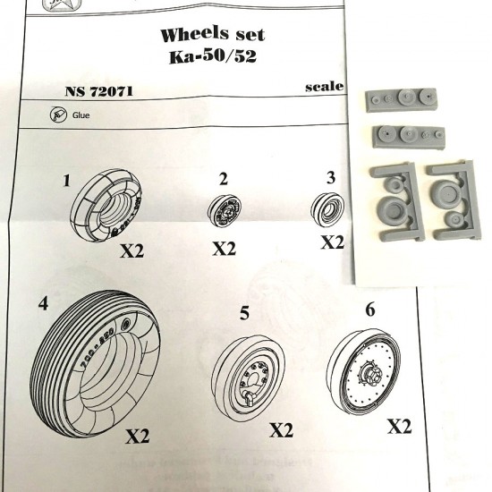 1/72 Soviet/Russian Ka-50/52 Attack Helicopter Wheels Set