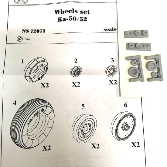 1/72 Soviet/Russian Ka-50/52 Attack Helicopter Wheels Set