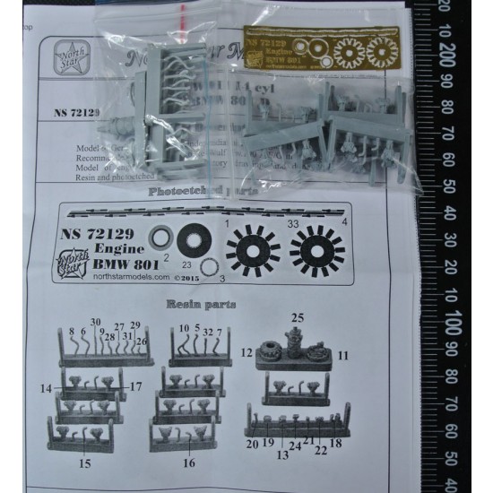 1/72 WWII German 14-cylinder-radial Aircraft Engine BMW 801 D