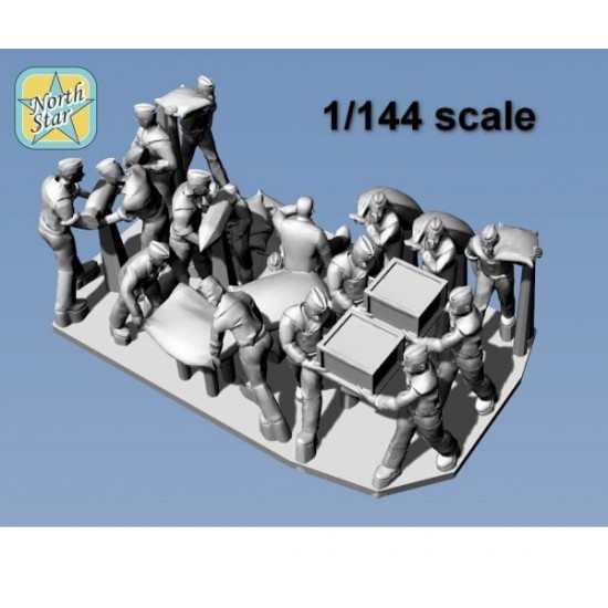 1/144 German Kriegsmarine Sailors Carrying Heavy Loads (16 figures)
