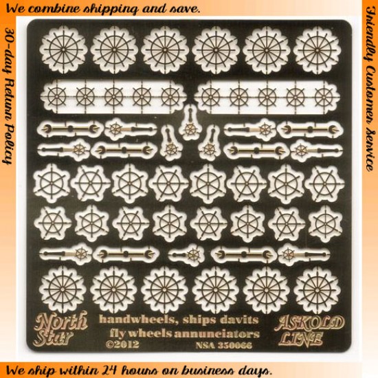 1/350 Handwheels, Ships Davits Fly Wheels Annunciators