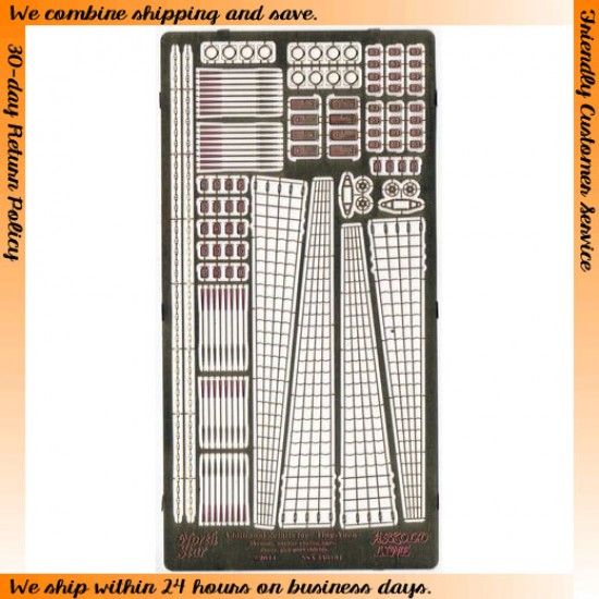 1/350 Chinese Ting-Yuen Detail set (shrouds, anchor chains, oars, doors, gun port shields)