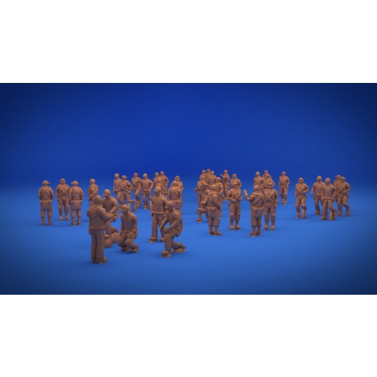 1/700 WWII IJN Navy Pilots 3D Figures