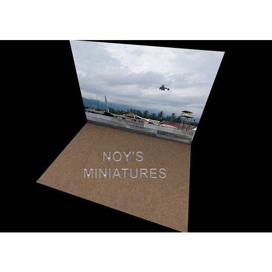 1/32 Airfield Tarmac Sheet: South East Asia (SEA) 3D Helicopter Set (Size: 593x400mm)
