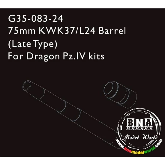 1/35 75mm KwK 37/L24 Barrel (Late Type) for Dragon Panzer IV kits