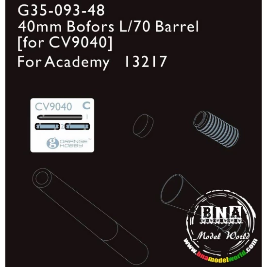 1/35 40mm Bofors L/70 Barrel (for CV9040) for Academy kit #13217